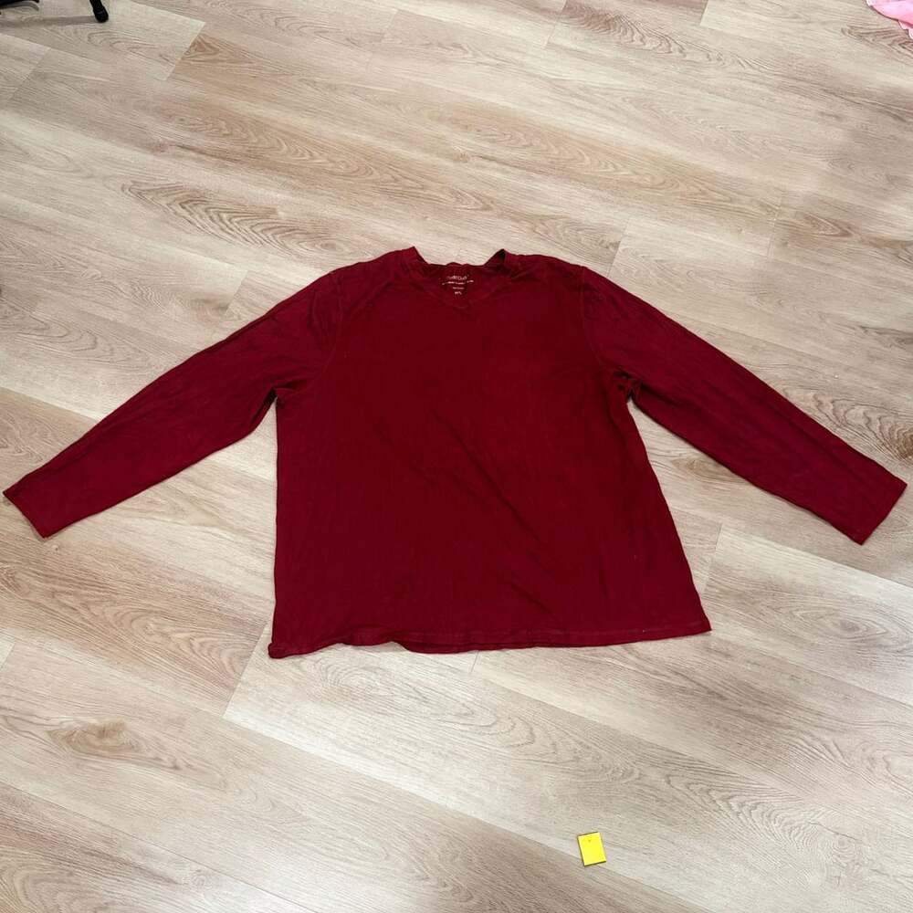 Cuddl Duds Long Sleeve V-Neck Top Size XXL Red